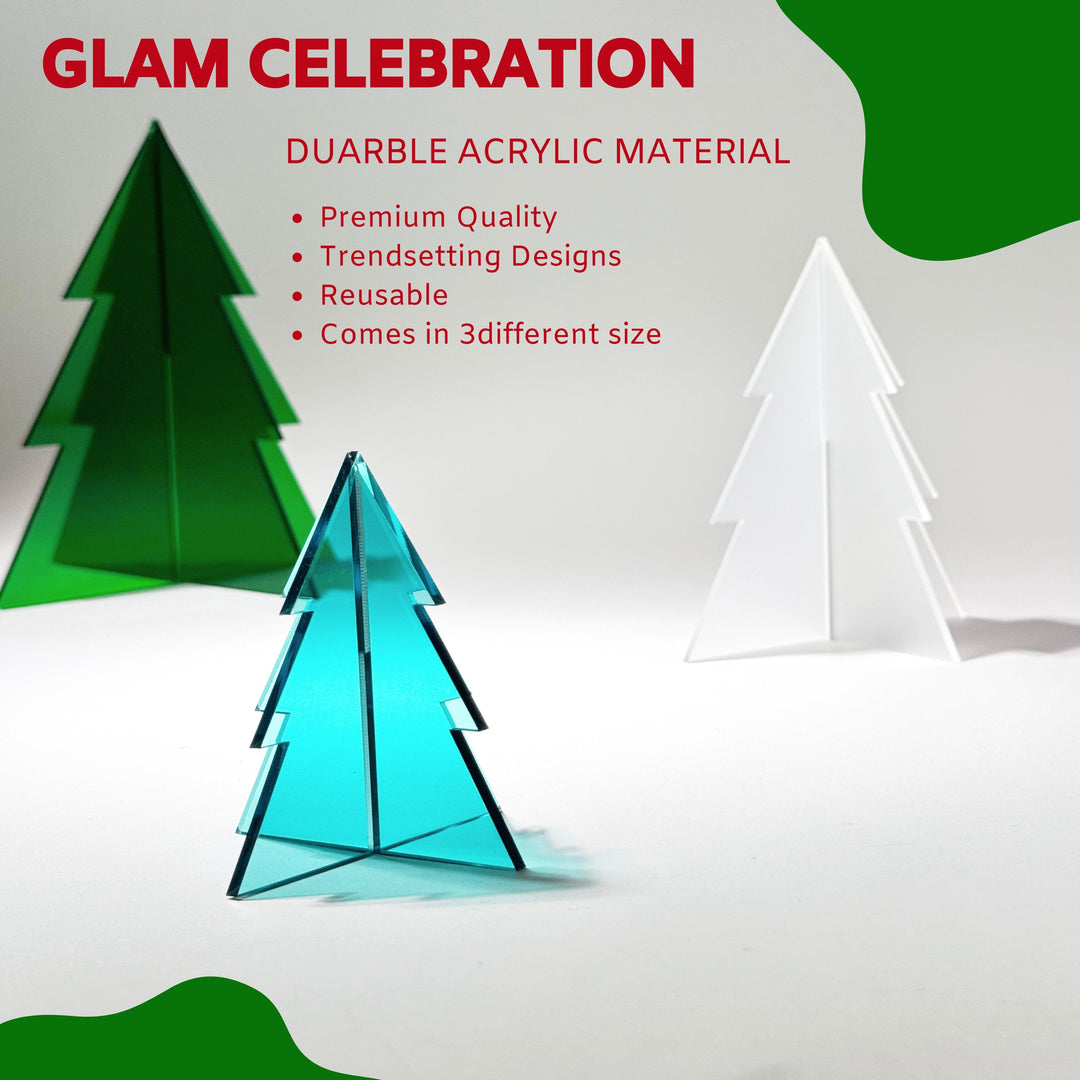 Rainbow Acrylic Mini Christmas Trees - Decorative Tabletop Christmas Trees for Holiday Home Decor (Copy)