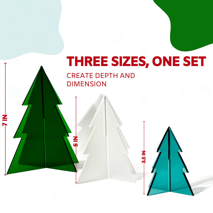 Rainbow Acrylic Mini Christmas Trees - Decorative Tabletop Christmas Trees for Holiday Home Decor (Copy)