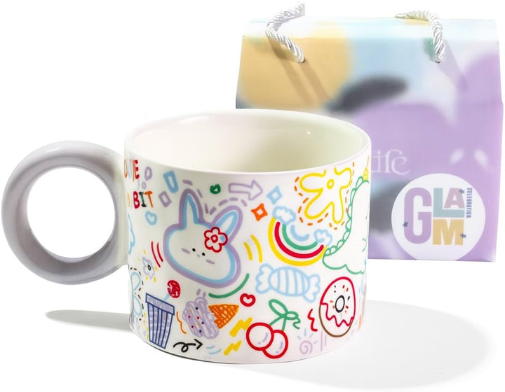 Kawaii 12oz Ceramic Coffee Mug