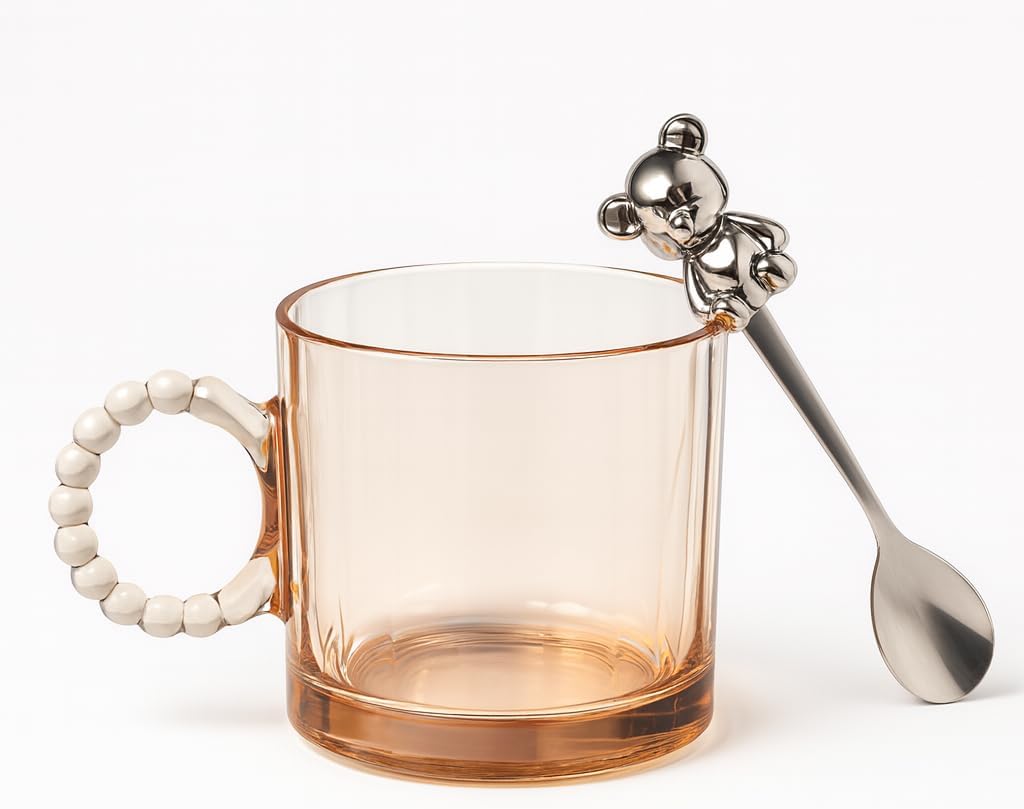 Glass Coffee Cups Gift Set with Stirrer and Gift Box