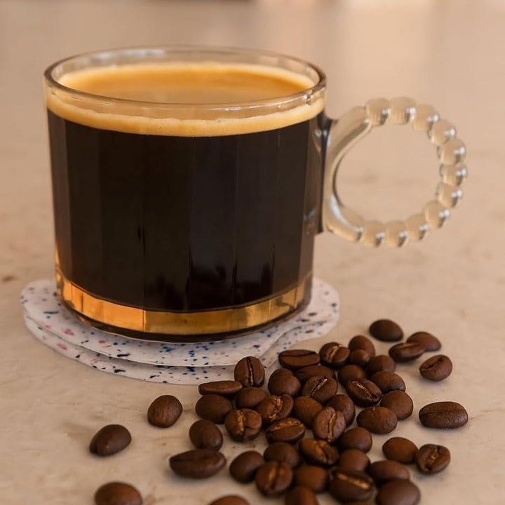 Glass Coffee Cups Gift Set with Stirrer and Gift Box