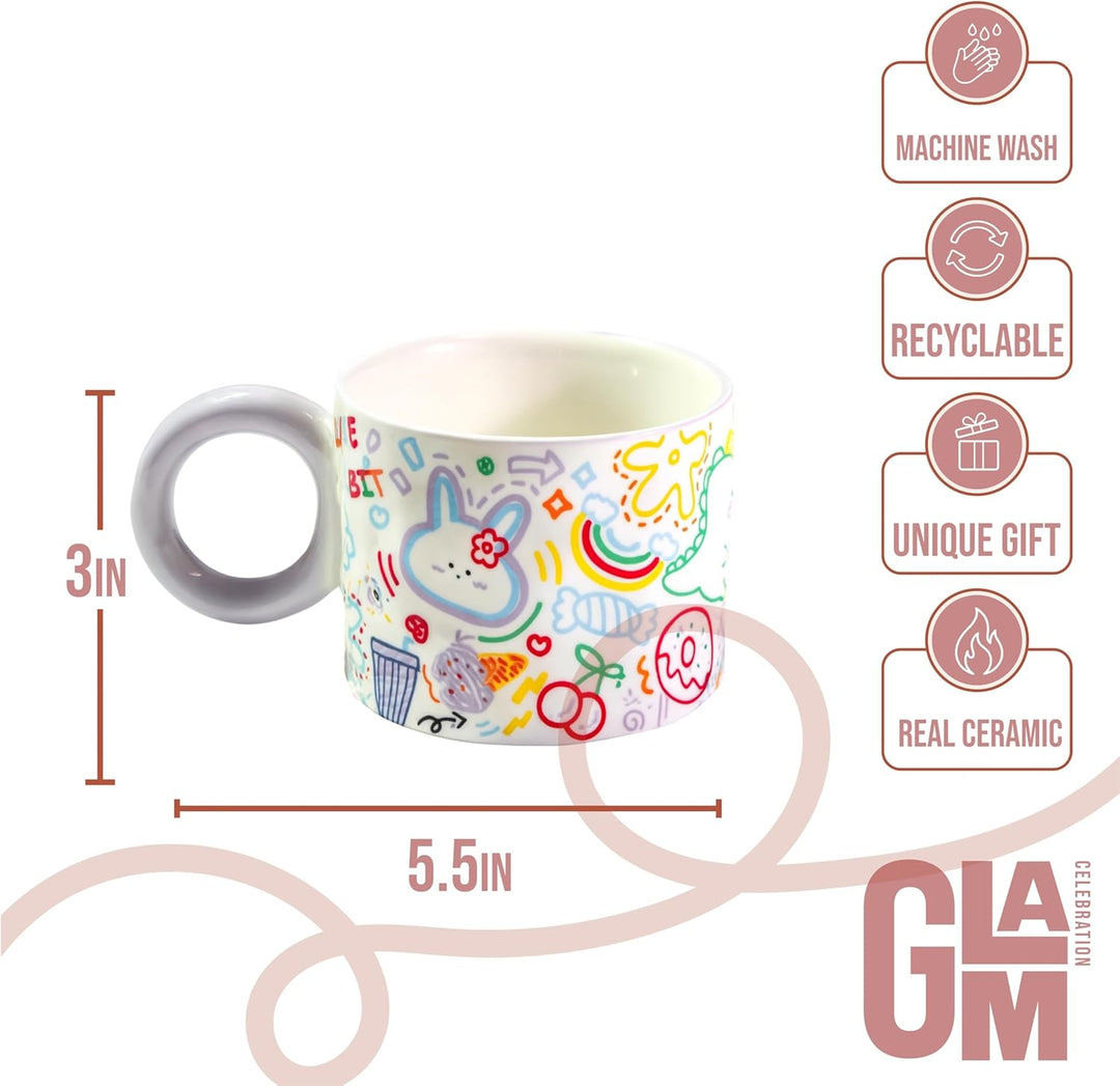 Kawaii 12oz Ceramic Coffee Mug