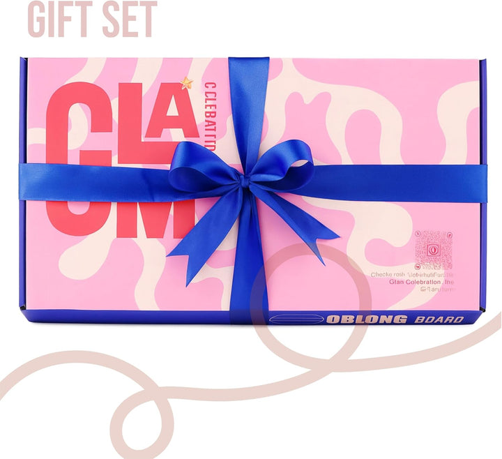 Oblong Personalized Charcuterie Board – Marble & Acacia Wood with Leather Strap | Glam Celebration