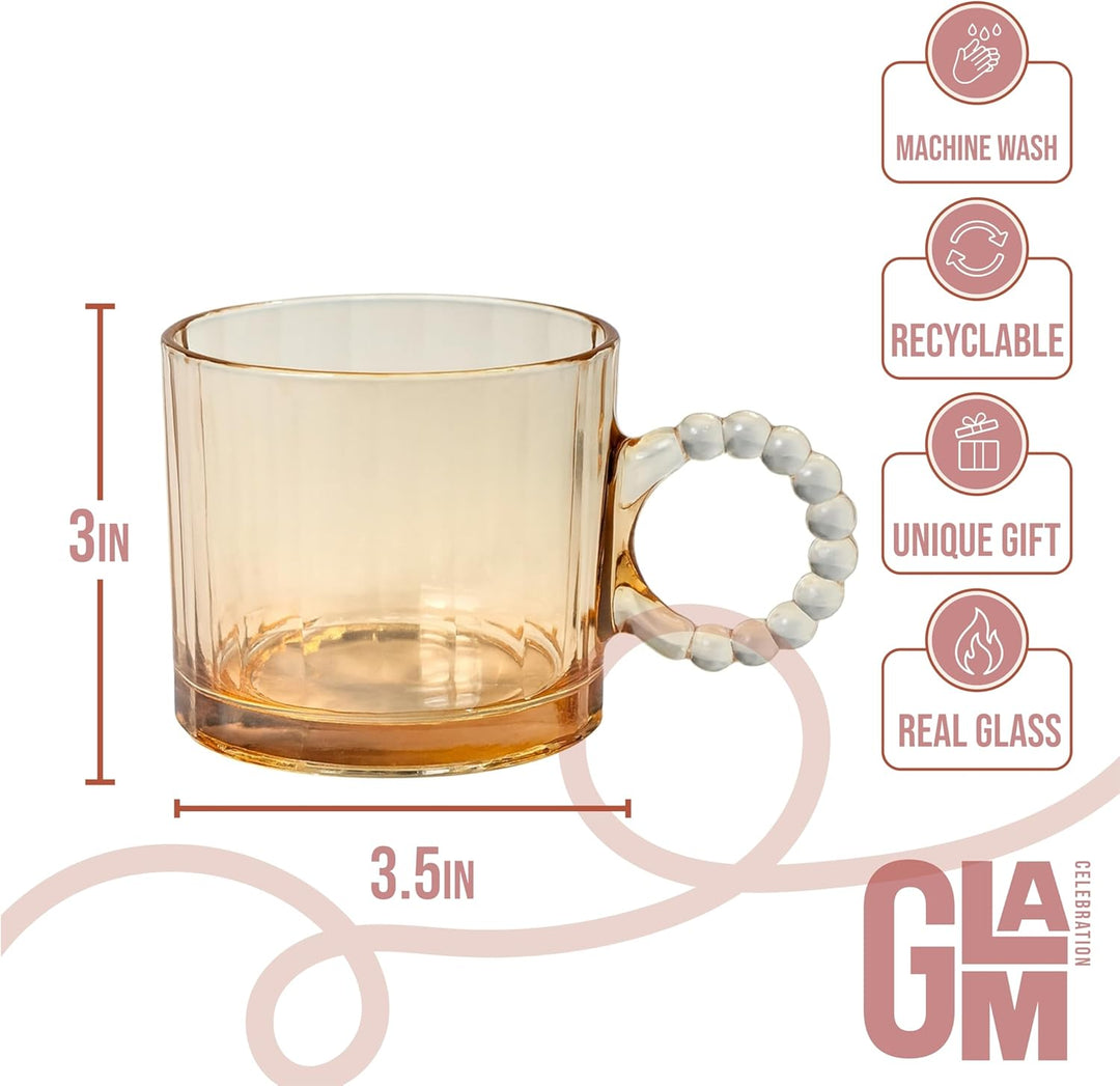 Glass Coffee Cups Gift Set with Stirrer and Gift Box