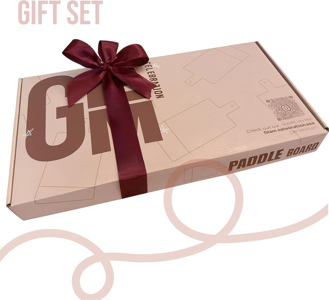 Personalized Charcuterie Board Gift Set - Marble & Wood Cheese Board with Handle