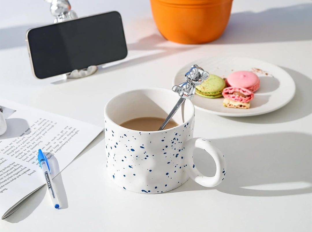 Coffee Mug Gifts Set with Phone Holder and Bear Spoon Stirrer