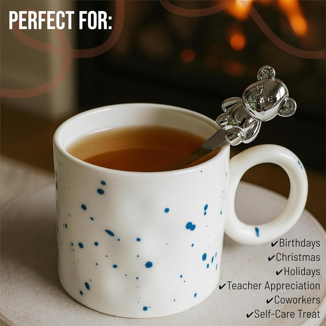 Coffee Mug Gifts Set with Phone Holder and Bear Spoon Stirrer