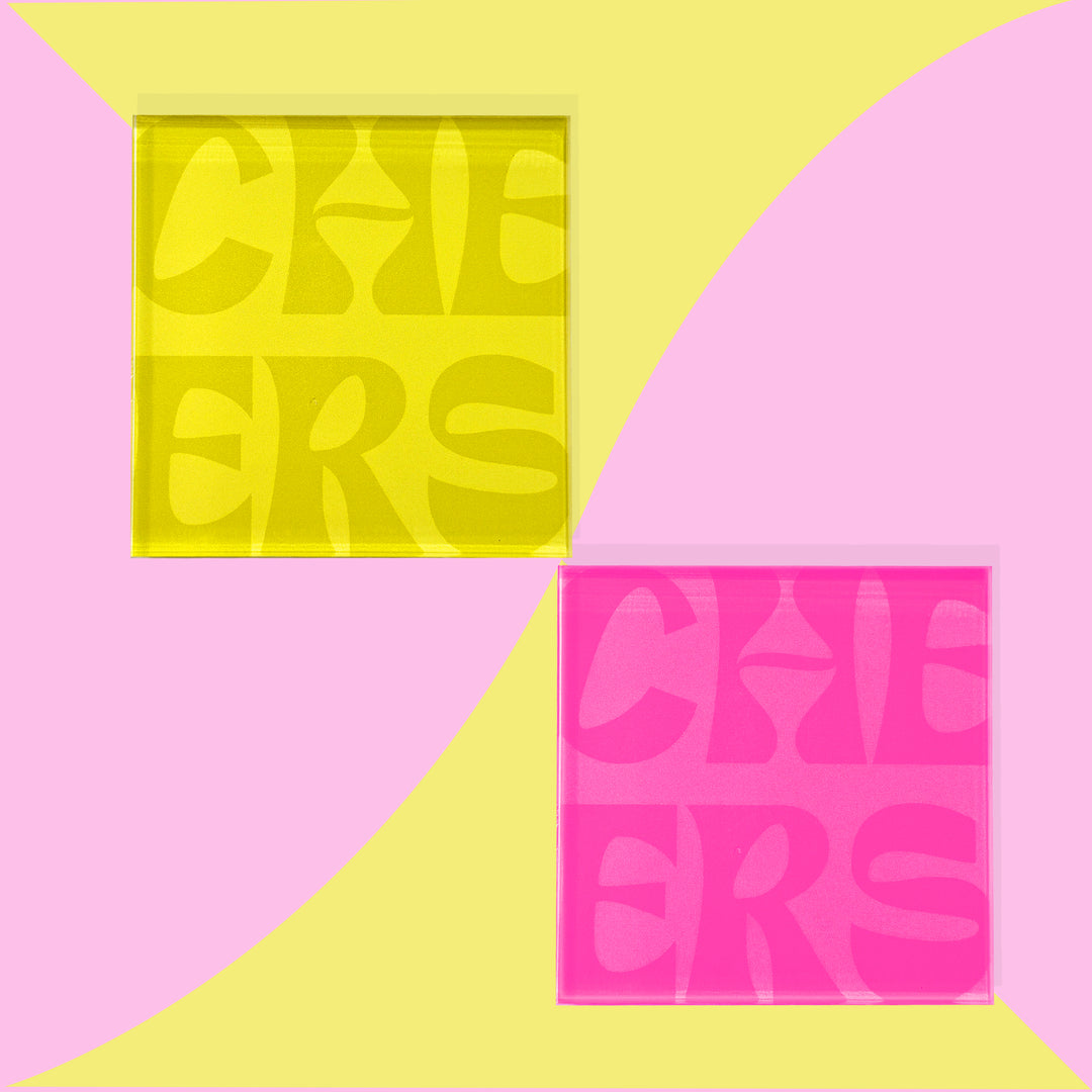 Acrylic Coasters Set – Cheers Colorful Drink Coasters