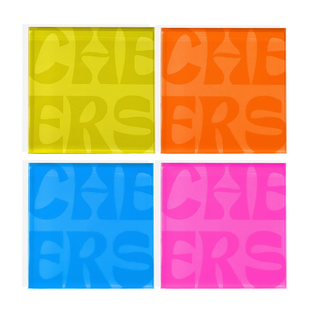 Acrylic Coasters Set – Cheers Colorful Drink Coasters