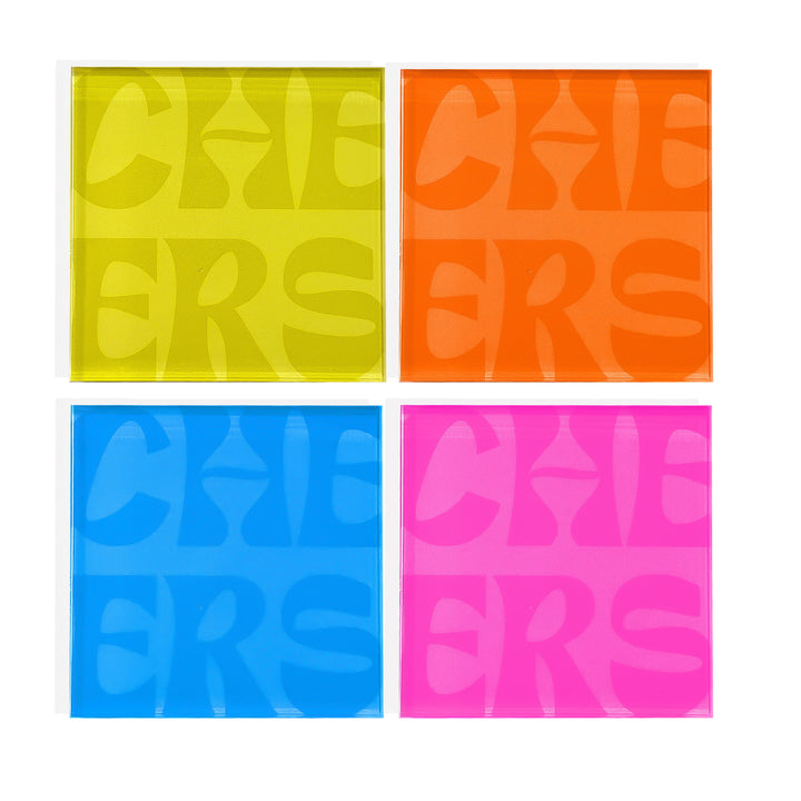 Acrylic Coasters Set – Cheers Colorful Drink Coasters