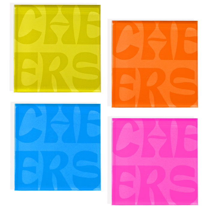 Acrylic Coasters Set – Cheers Colorful Drink Coasters