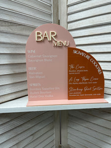 bar menu